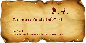 Mathern Archibáld névjegykártya